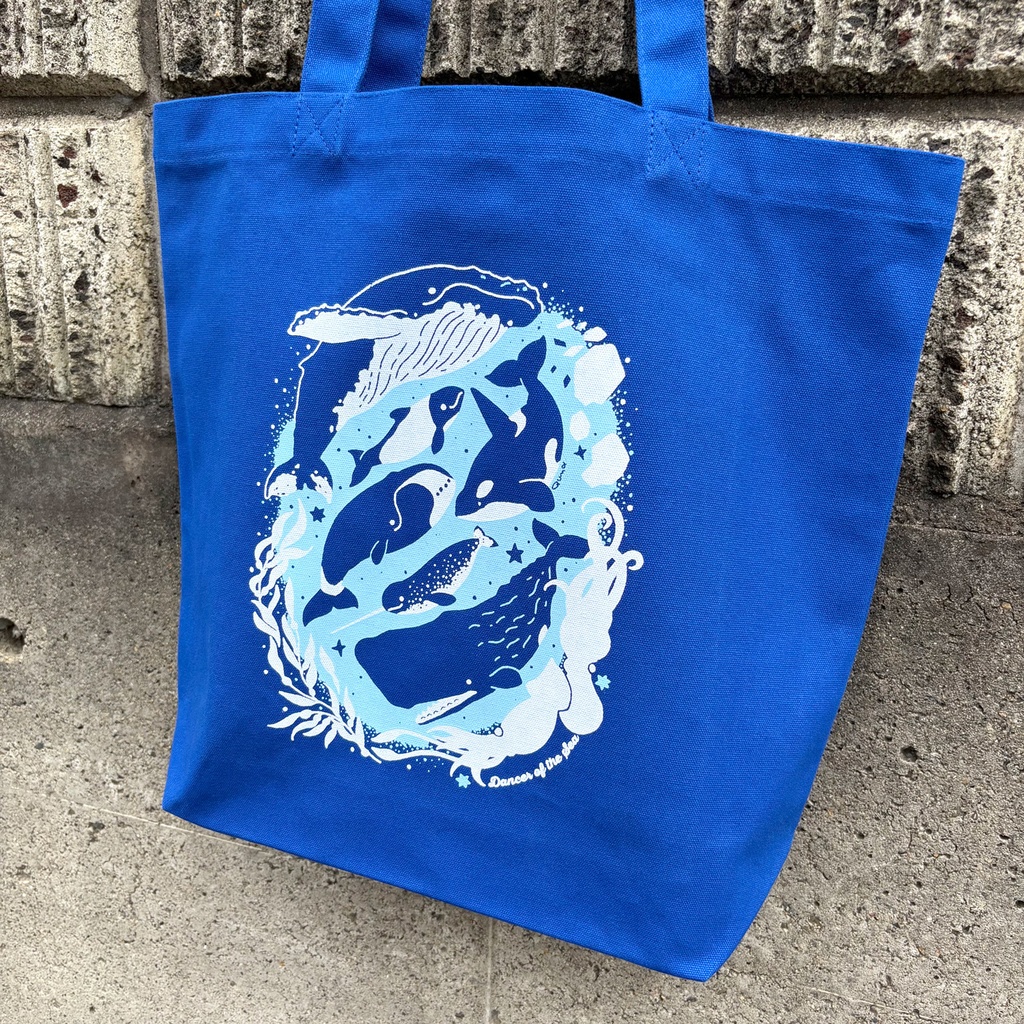 B4タテのトートバッグ【鯨類のダンス】