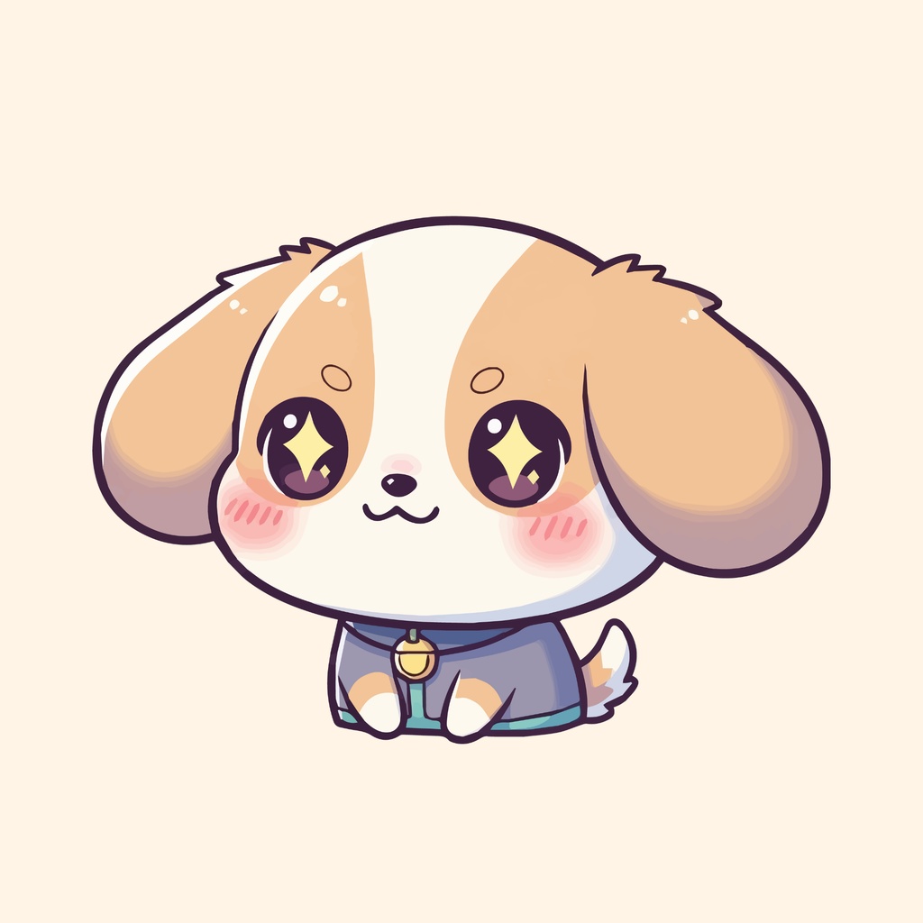 ふんわり子犬イラスト3枚セット｜SNSアイコン・観賞用