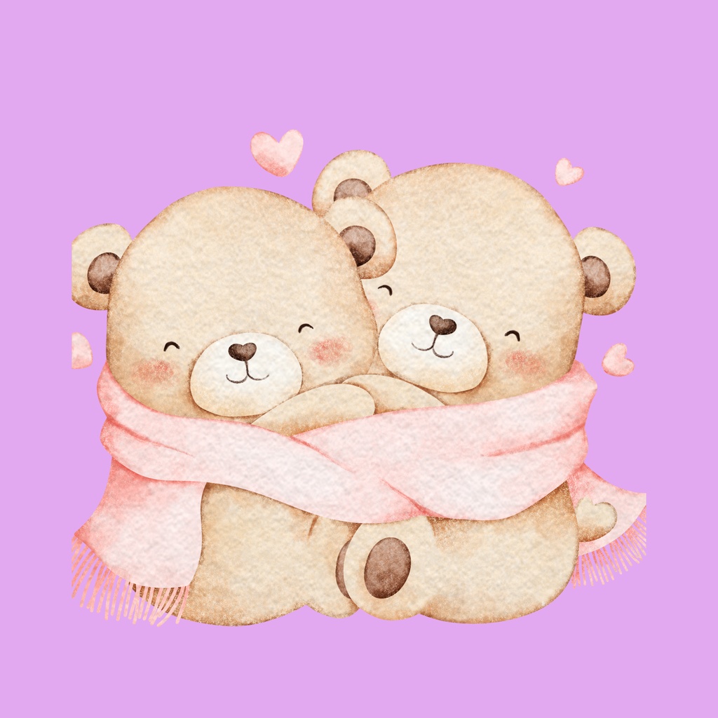 仲良し子グマのほっこり2枚セット