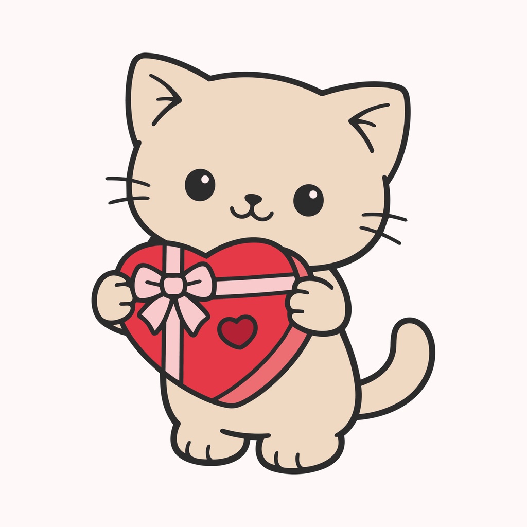 ハートを届けるねこさん｜イラスト3枚セット