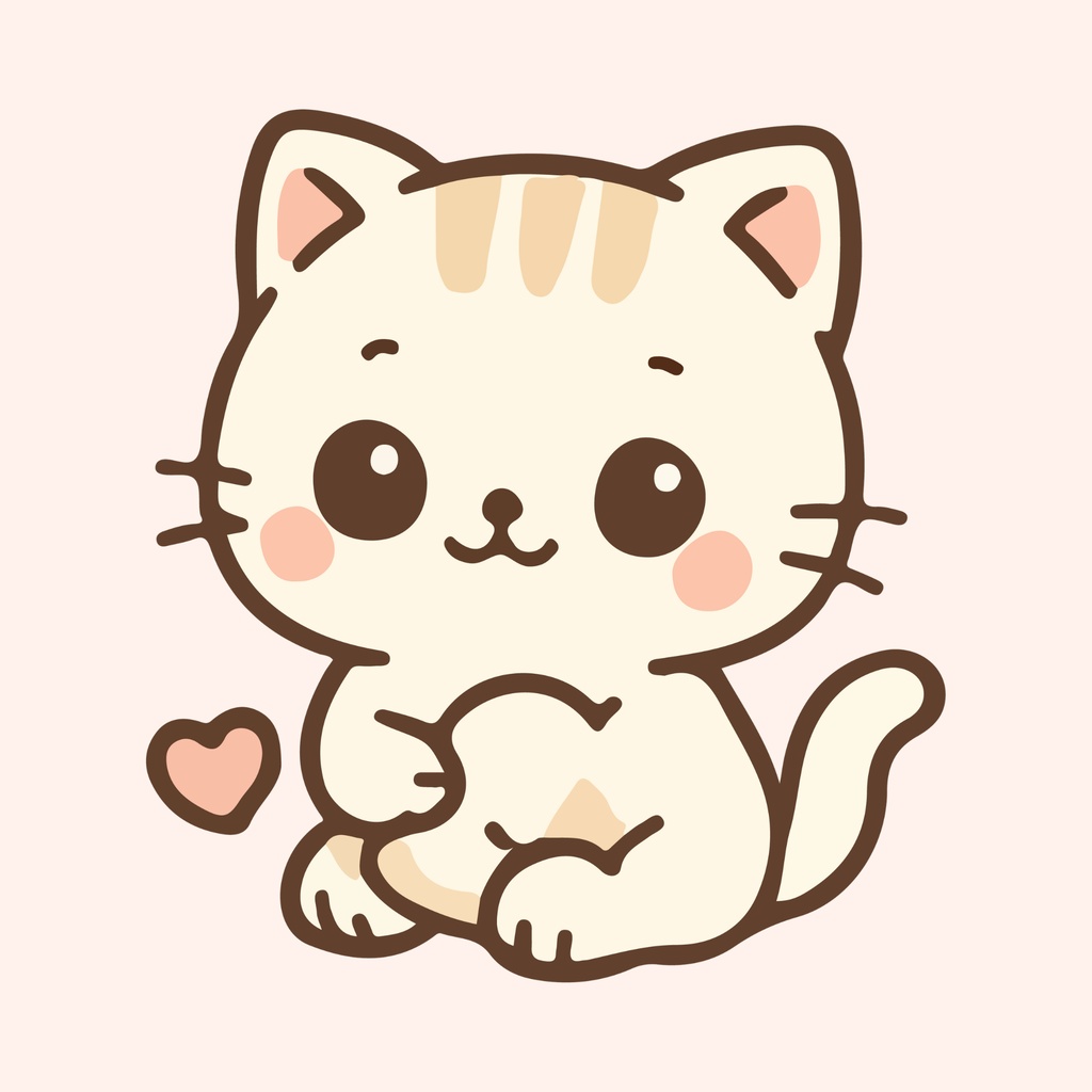 ぽかぽかハートねこ