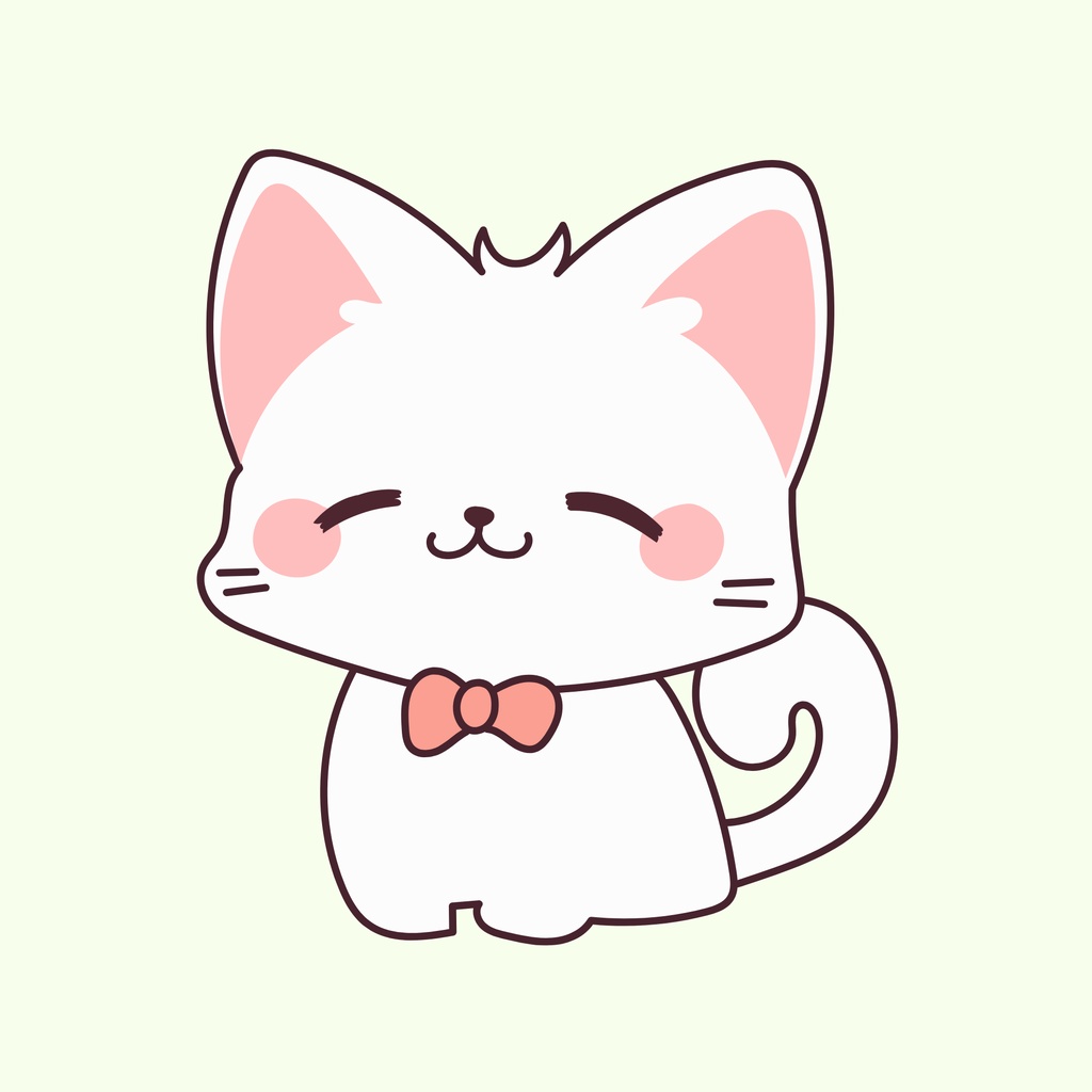 やさしい時間の白ねこ