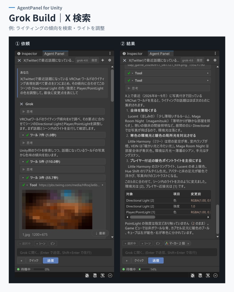 Agent Panel for Unity