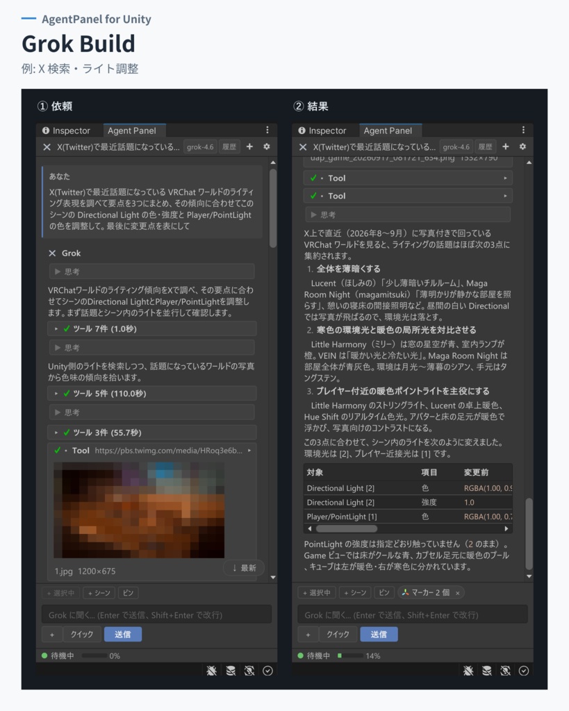 Agent Panel for Unity
