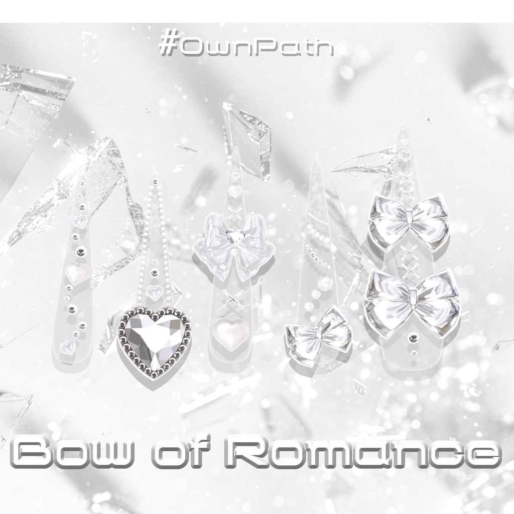 【19アバター対応】Bow of Romance long Nail【MA対応】