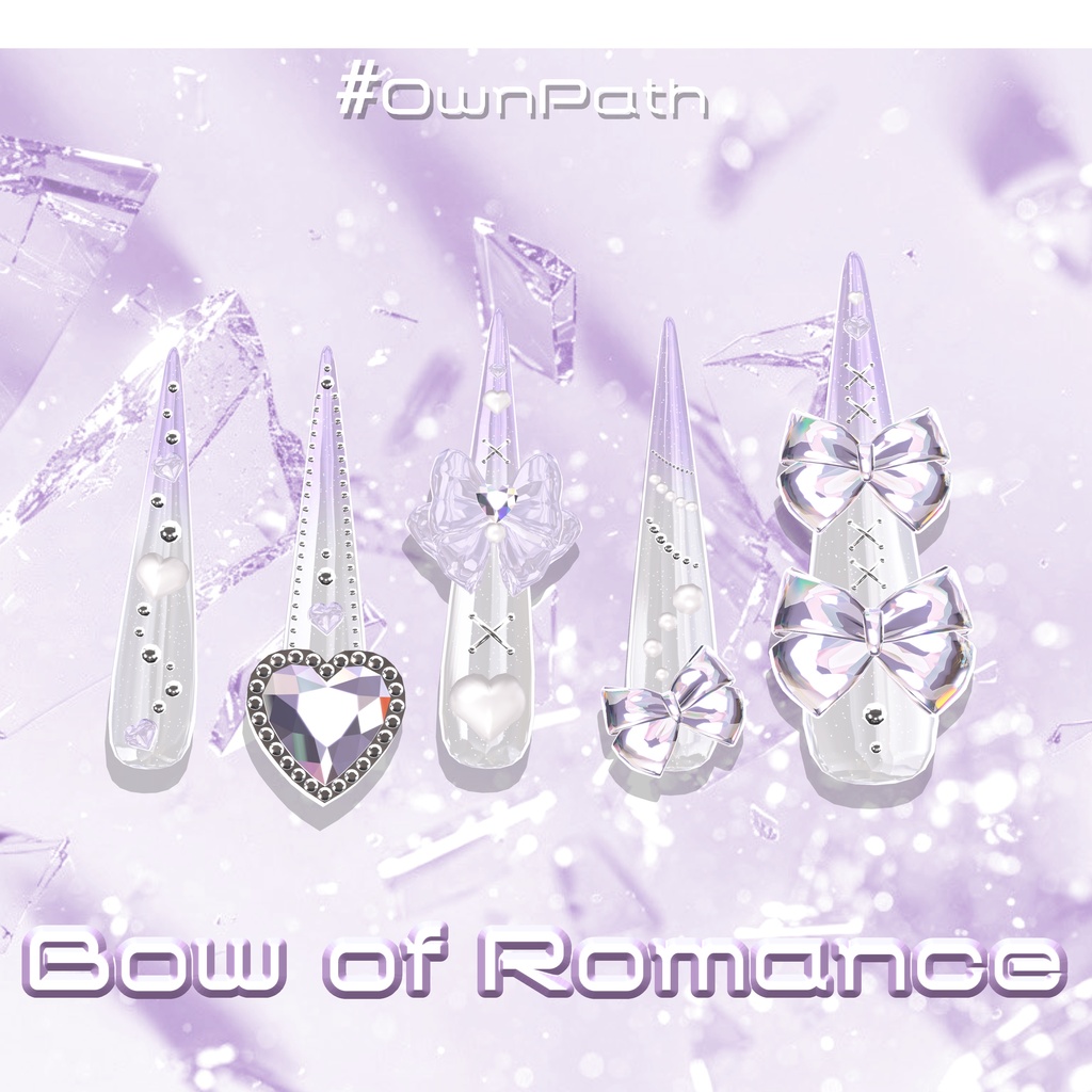 【19アバター対応】Bow of Romance long Nail【MA対応】