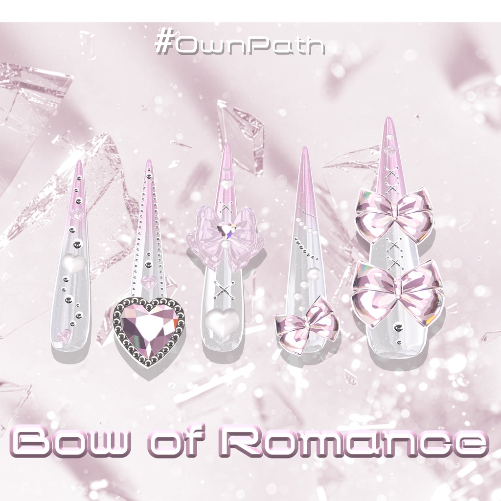 【19アバター対応】Bow of Romance long Nail【MA対応】