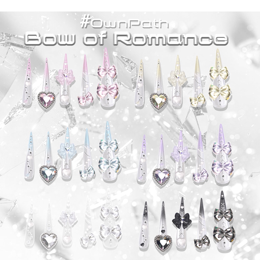 【19アバター対応】Bow of Romance long Nail【MA対応】