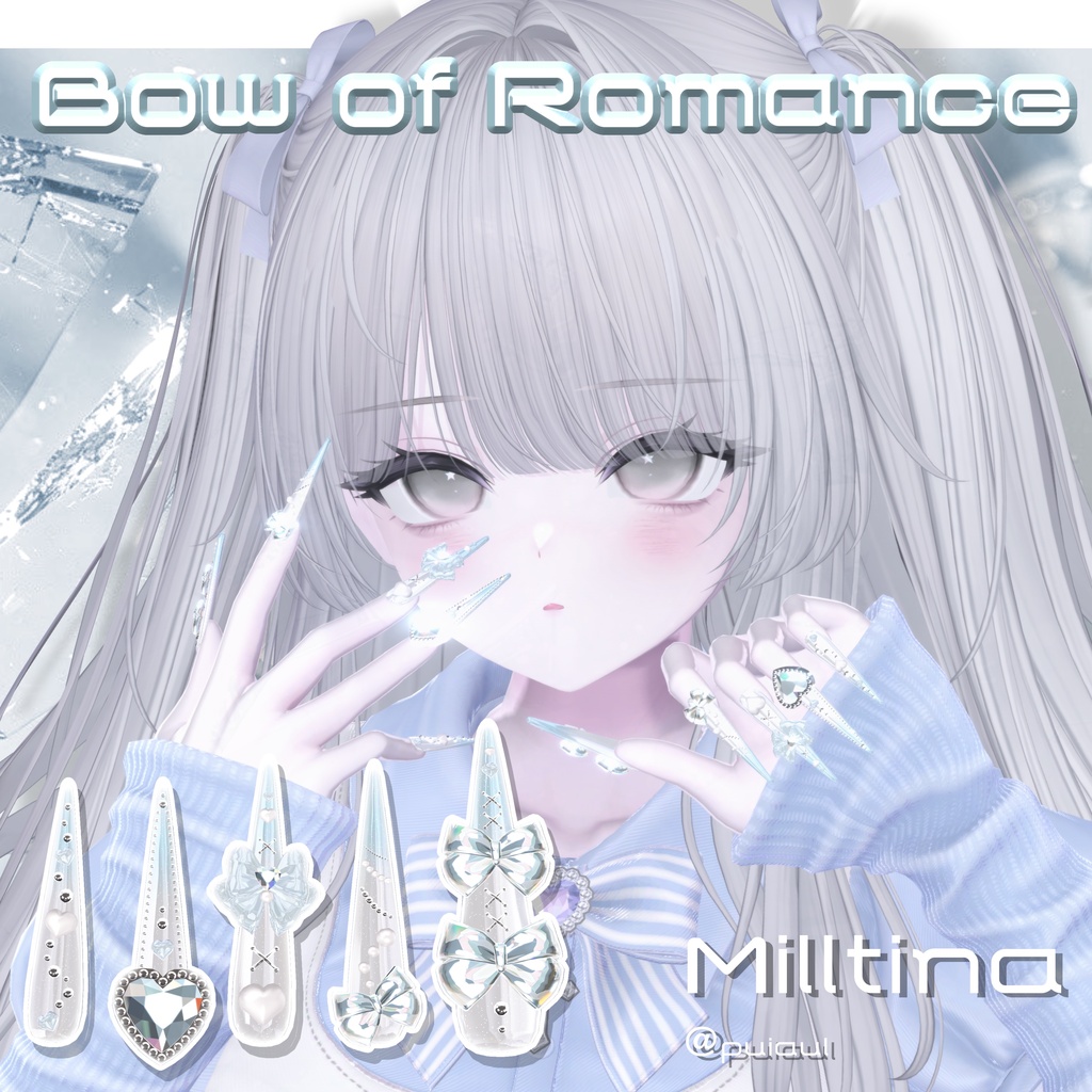 【19アバター対応】Bow of Romance long Nail【MA対応】