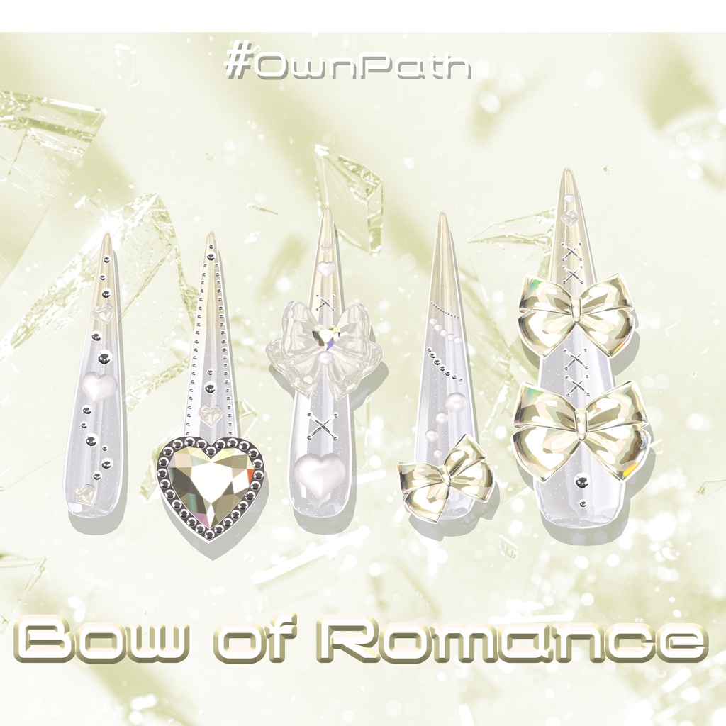【19アバター対応】Bow of Romance long Nail【MA対応】