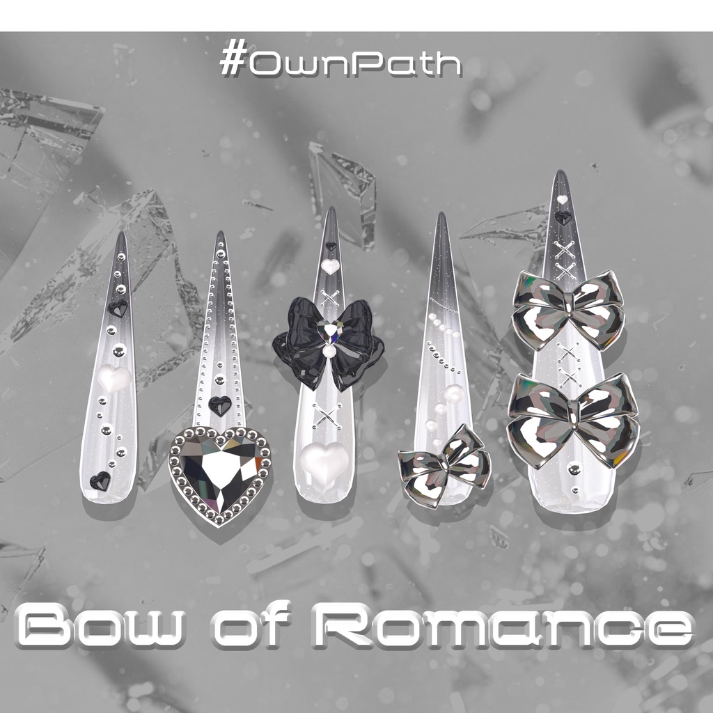 【19アバター対応】Bow of Romance long Nail【MA対応】