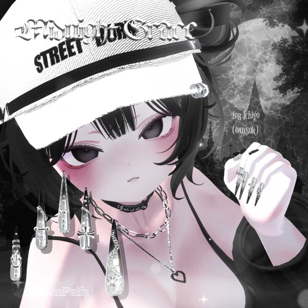 【19アバター対応】Midnight Grace long Nail【MA対応】