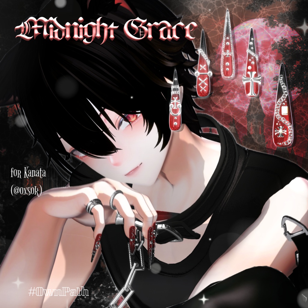 【19アバター対応】Midnight Grace long Nail【MA対応】