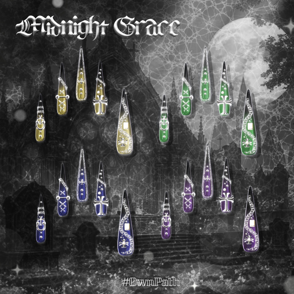 【19アバター対応】Midnight Grace long Nail【MA対応】