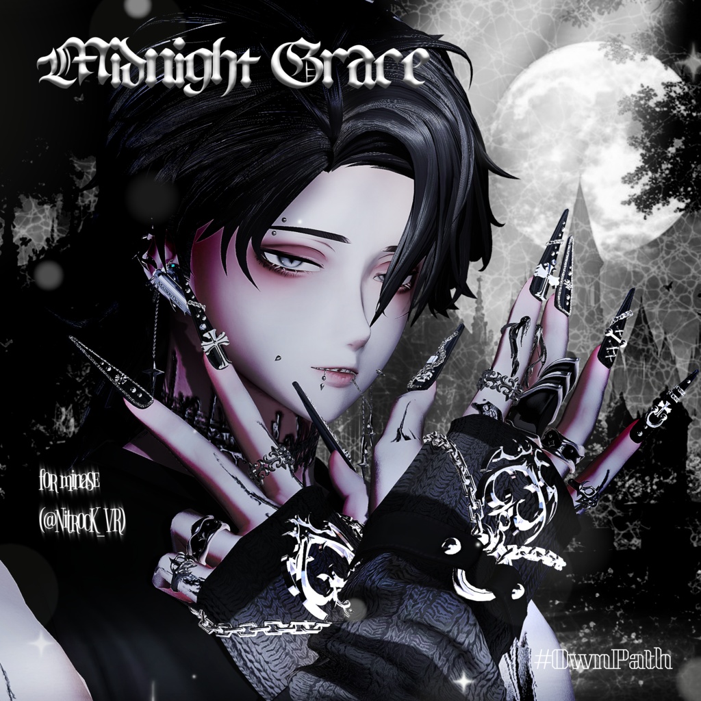 【19アバター対応】Midnight Grace long Nail【MA対応】
