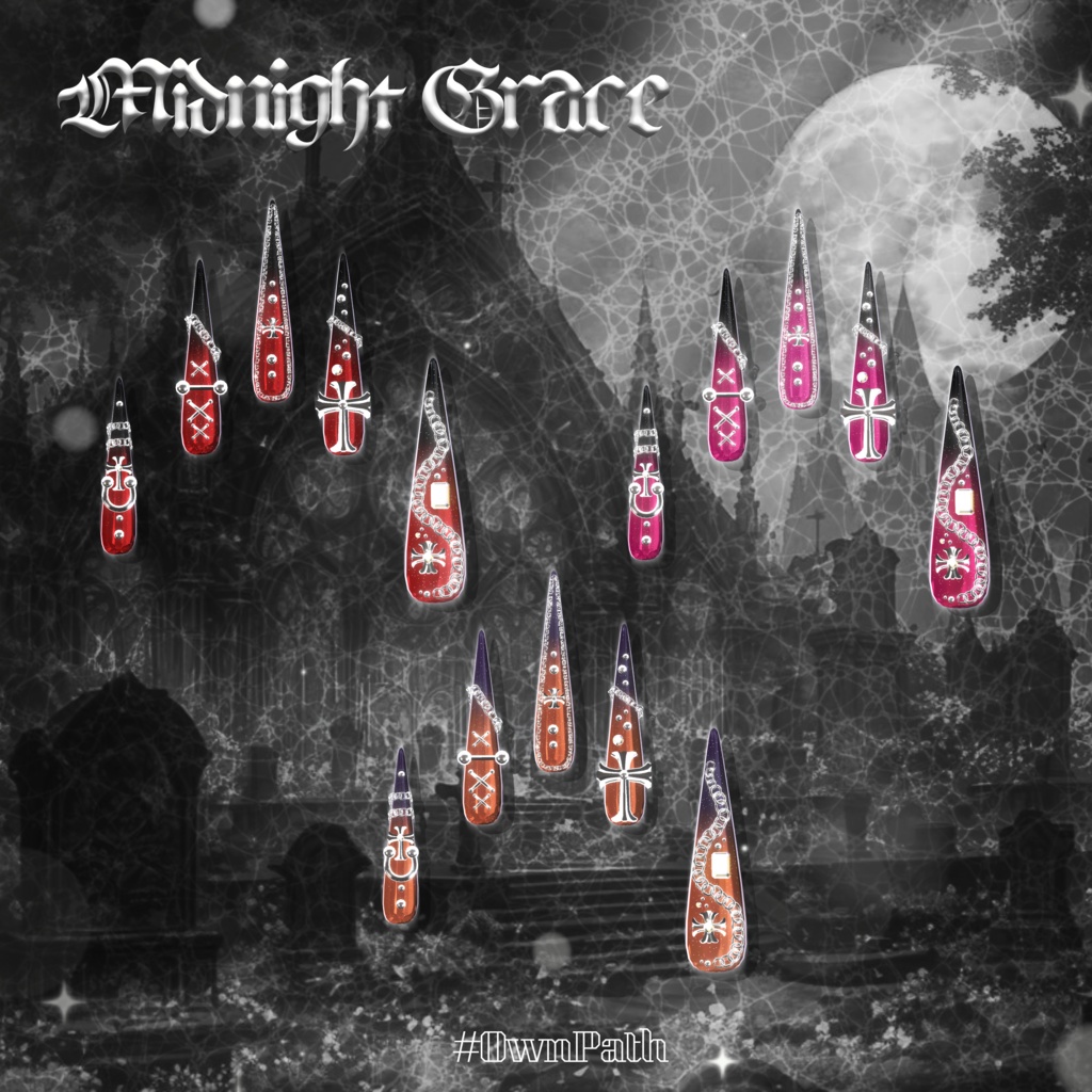 【19アバター対応】Midnight Grace long Nail【MA対応】