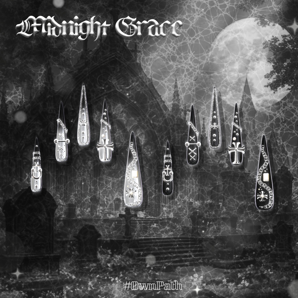 【19アバター対応】Midnight Grace long Nail【MA対応】