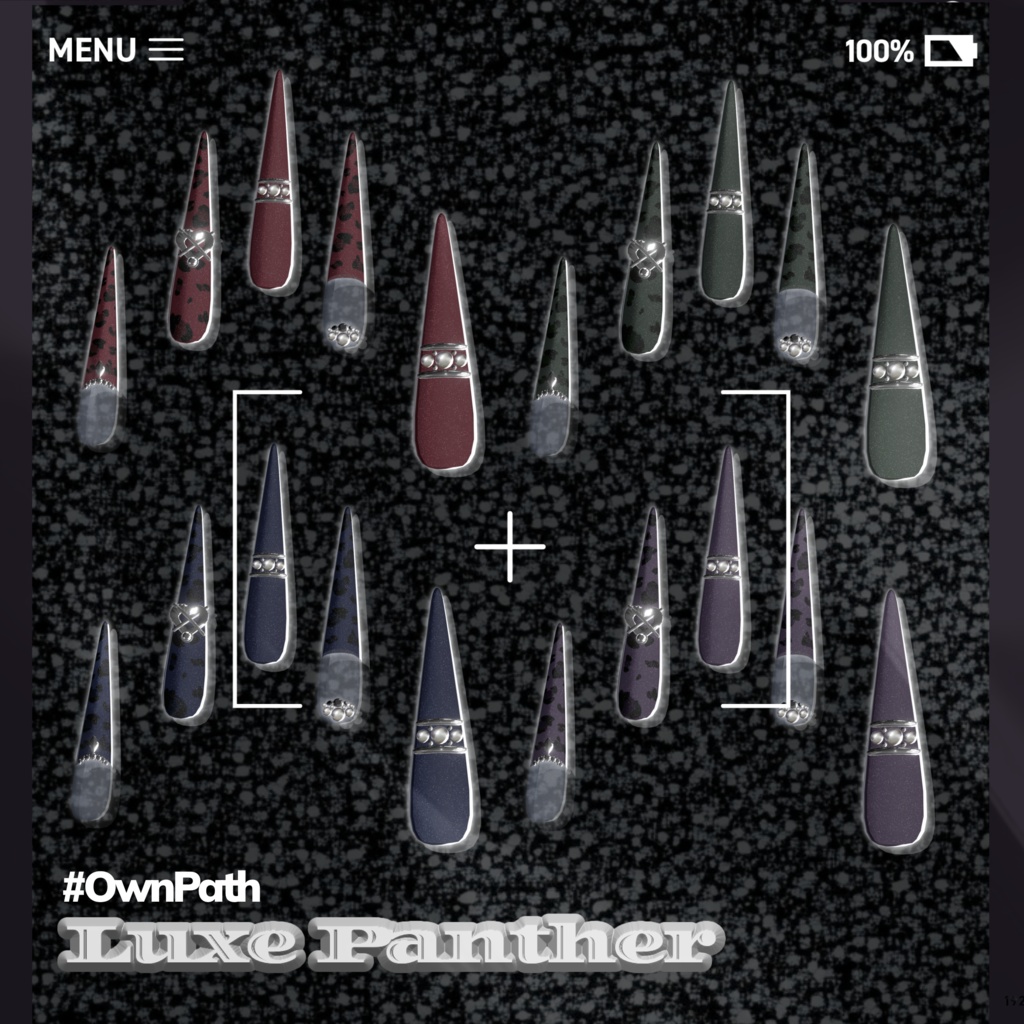 【10アバター対応】Luxe Panther long nail【MA対応】