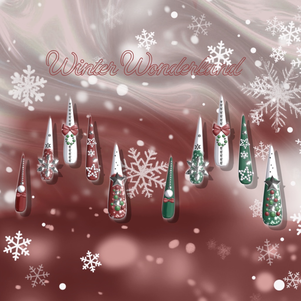 【14アバター対応】Winter Wonderland long nail【MA対応】