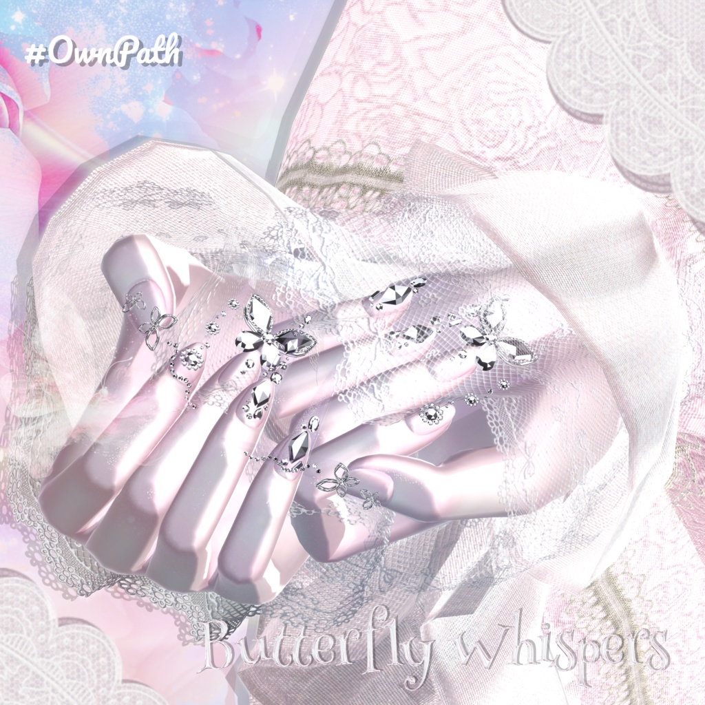 【13アバター対応】Butterfly Whispers long nail【MA対応】