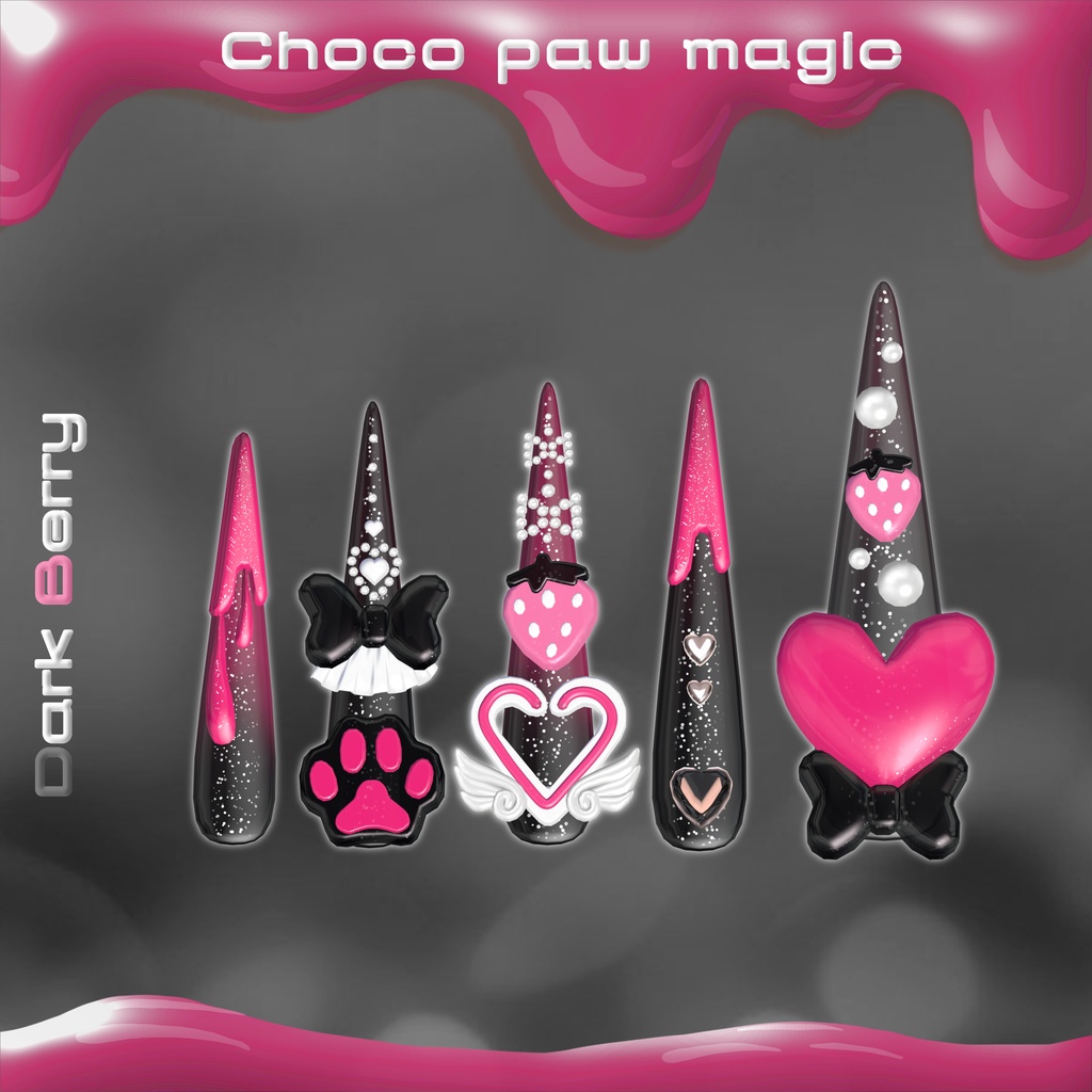 18アバター対応🍫Choco paw magic long nail🩷【MA対応】