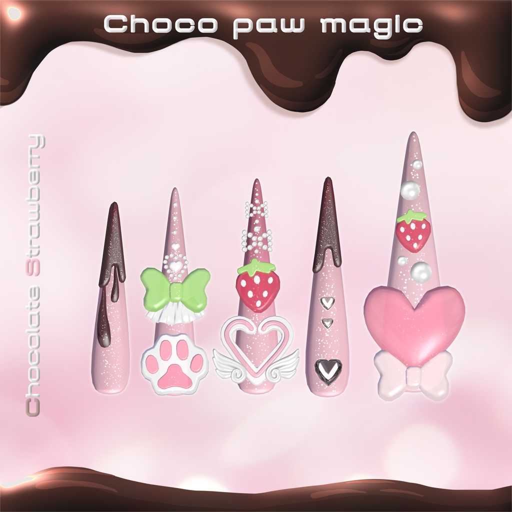 18アバター対応🍫Choco paw magic long nail🩷【MA対応】