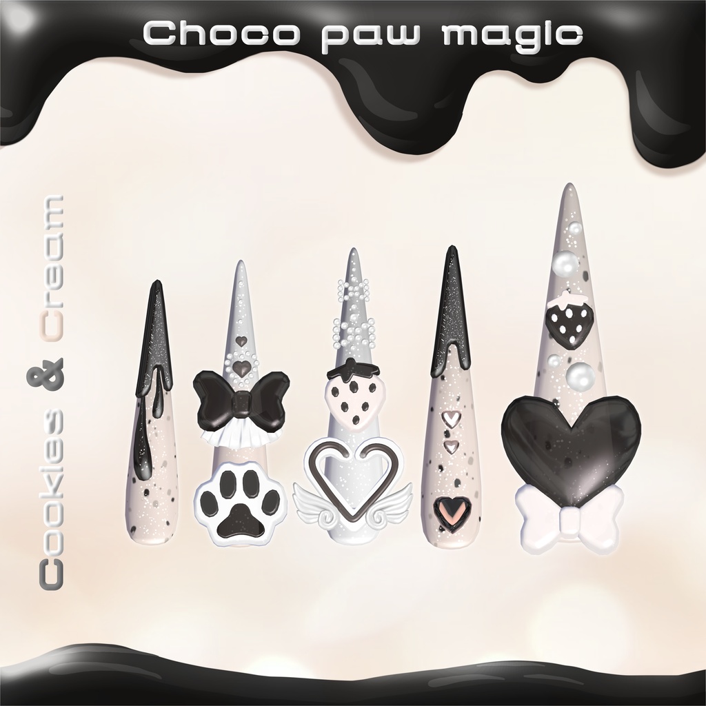18アバター対応🍫Choco paw magic long nail🩷【MA対応】
