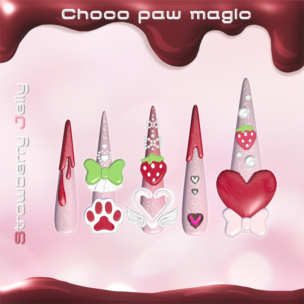 18アバター対応🍫Choco paw magic long nail🩷【MA対応】
