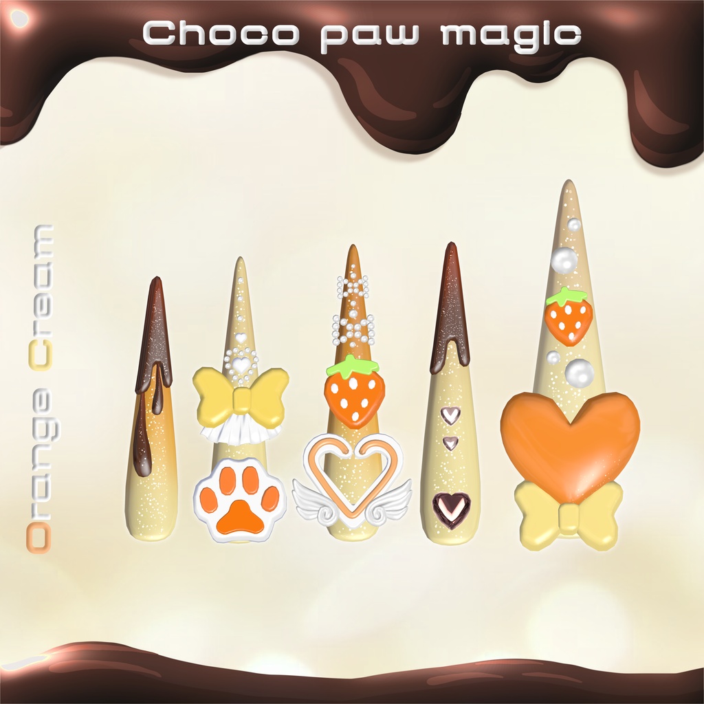18アバター対応🍫Choco paw magic long nail🩷【MA対応】