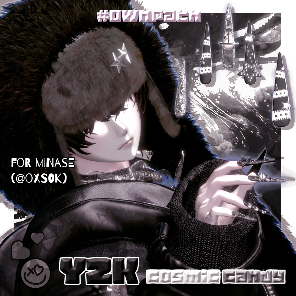 【13アバター対応】Y2K Cosmic Candy long nail【MA対応】