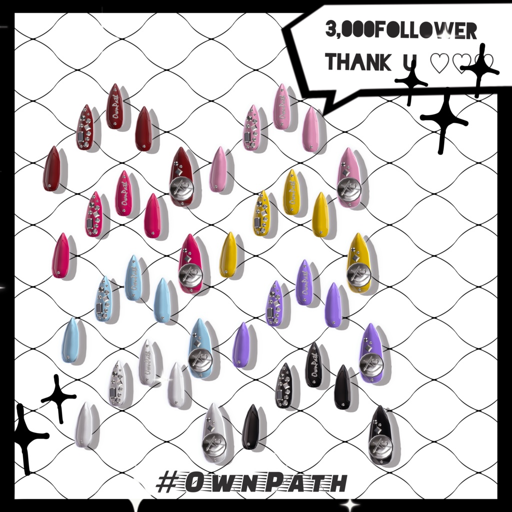 【17アバター対応】3,000人大感謝short naill【MA対応】