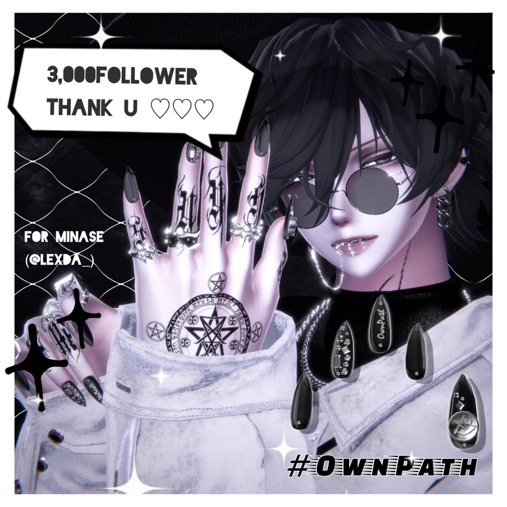 【17アバター対応】3,000人大感謝short naill【MA対応】