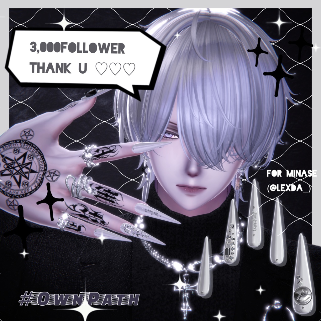 【14アバター対応】3,000人大感謝long naill【MA対応】