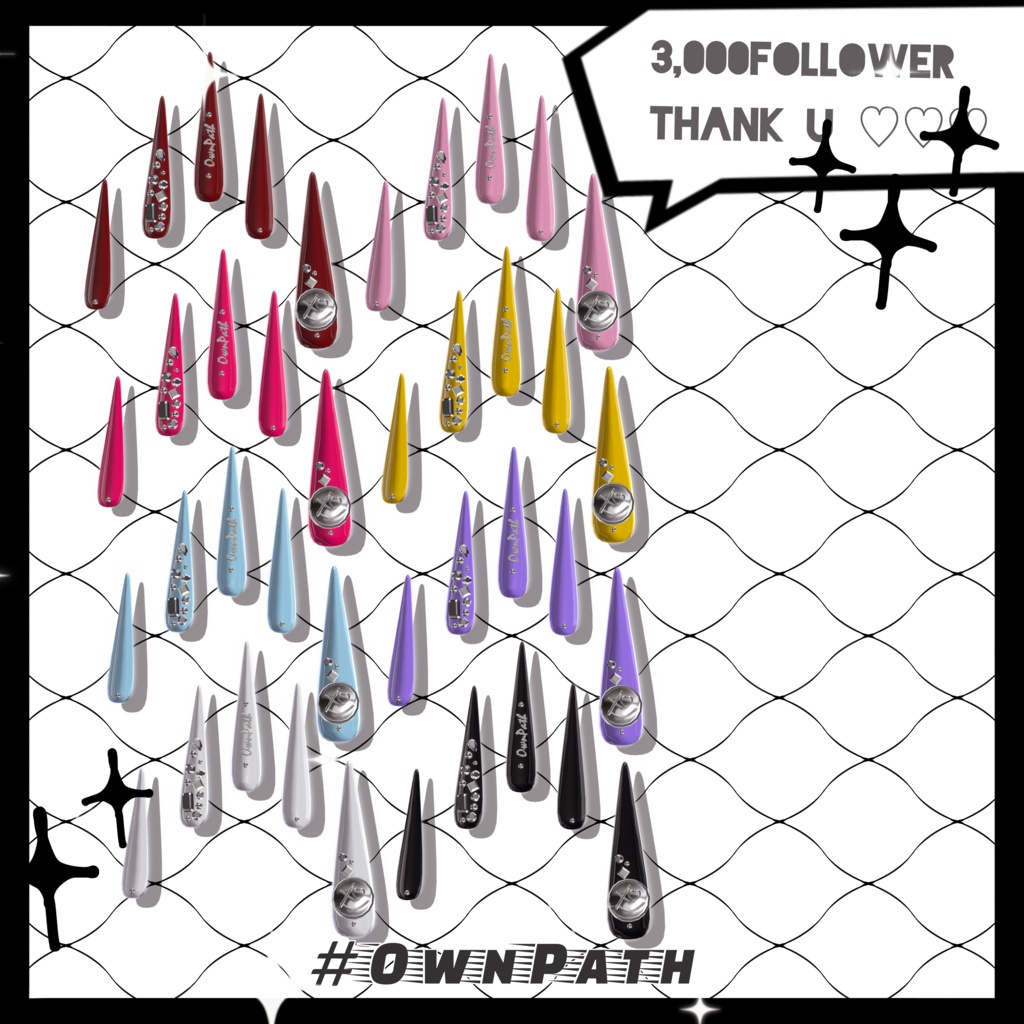 【14アバター対応】3,000人大感謝long naill【MA対応】