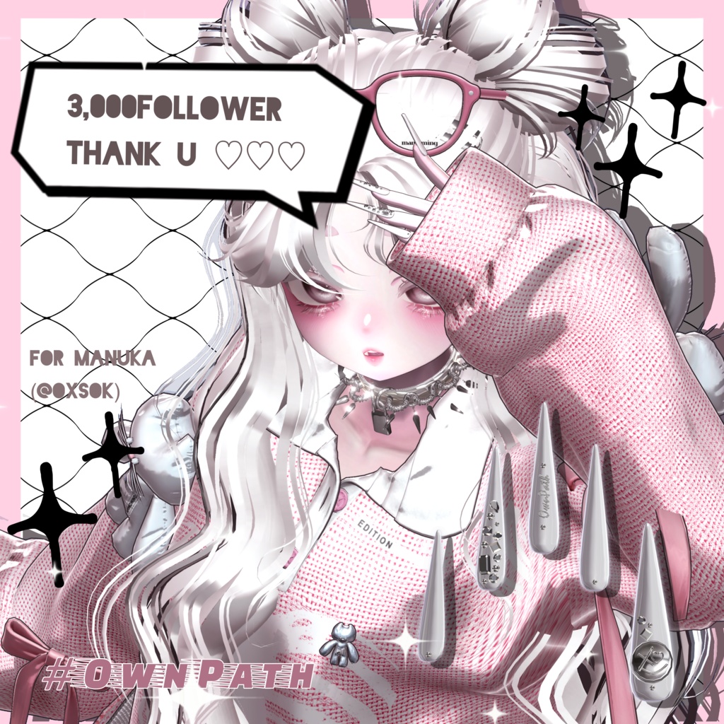 【14アバター対応】3,000人大感謝long naill【MA対応】