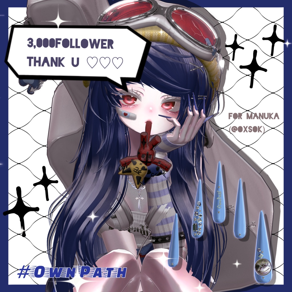 【14アバター対応】3,000人大感謝long naill【MA対応】