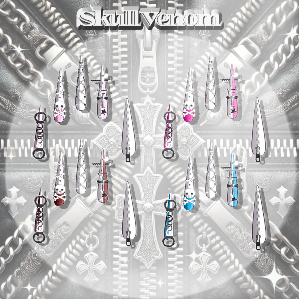 【14アバター対応】揺れる!Skull Venom long nail【MA対応】