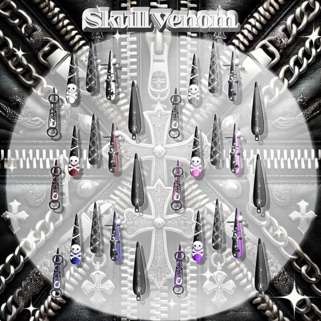 【14アバター対応】揺れる!Skull Venom long nail【MA対応】