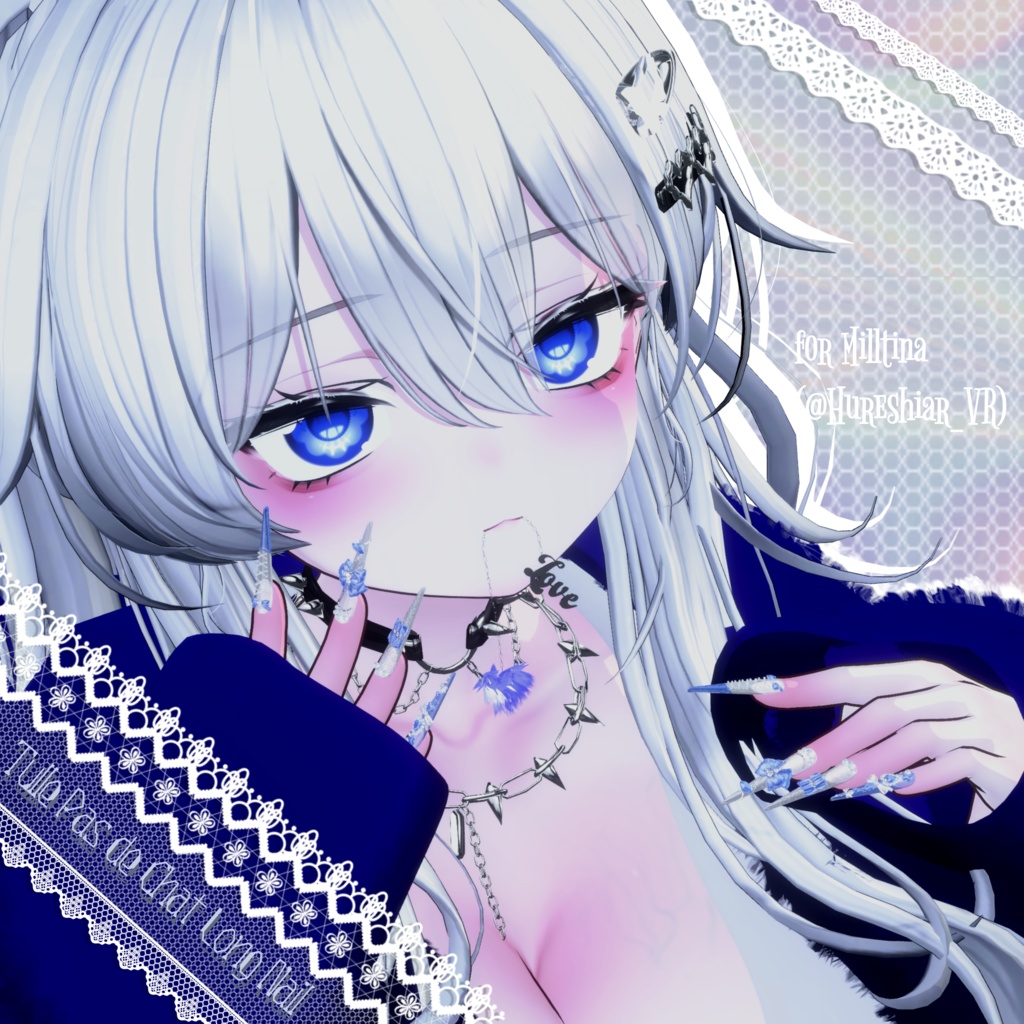 【15アバター対応】Tulle Pas de Chat Long Nail【MA対応】