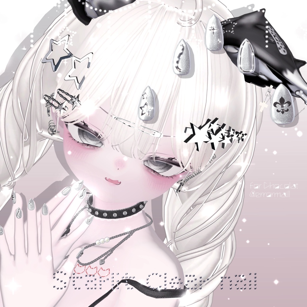 17アバター対応🌟Starlit Clear Short Nail【MA対応】