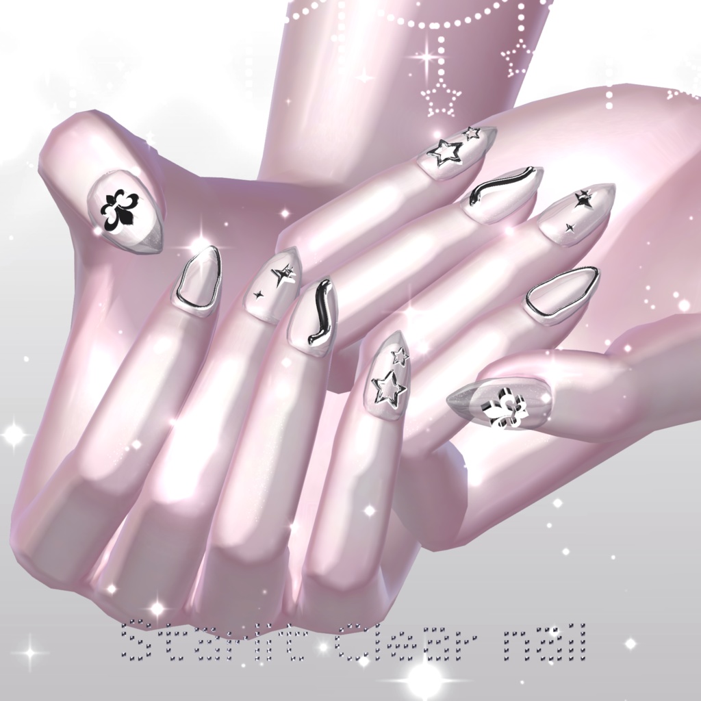 16アバター対応🌟Starlit Clear Short Nail【MA対応】
