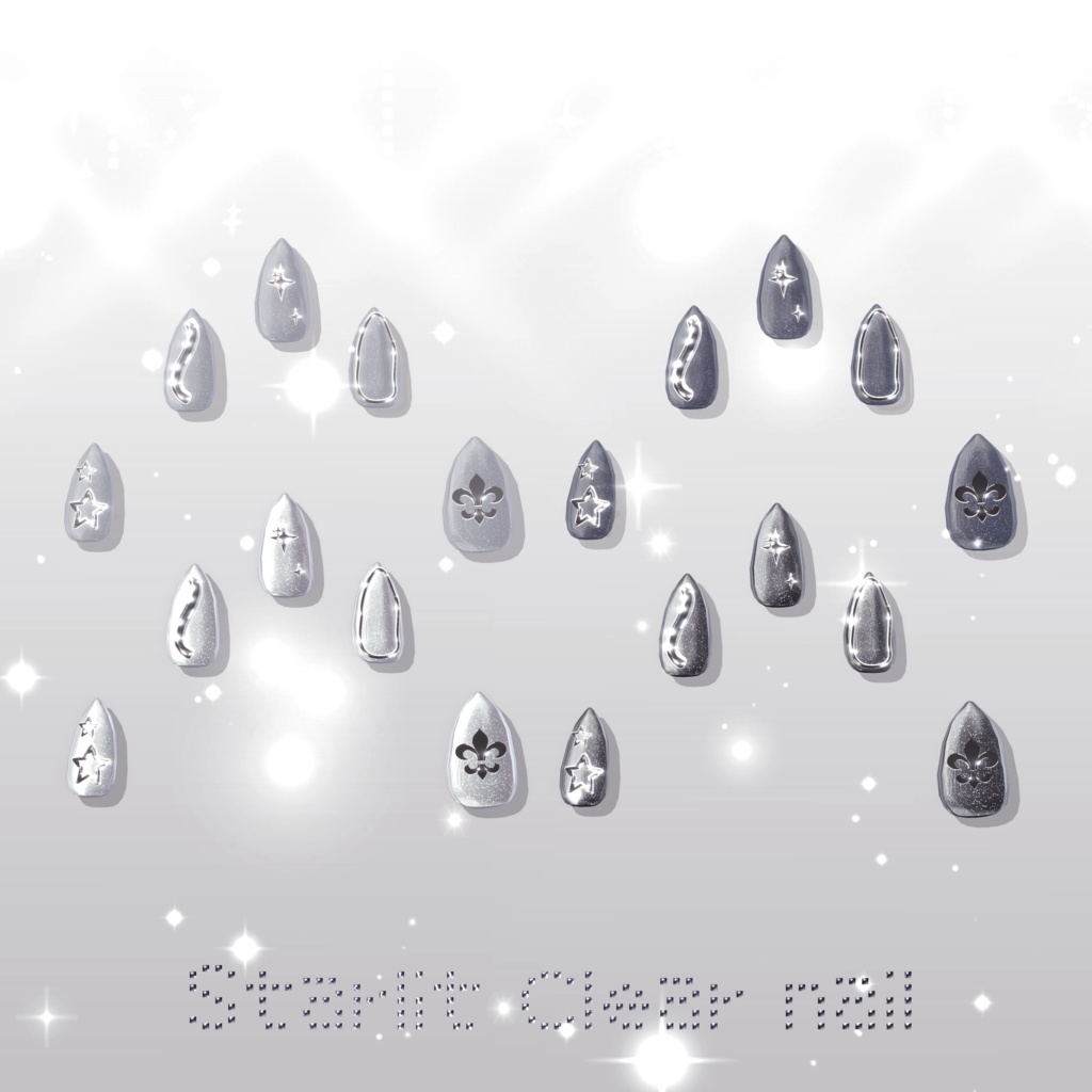 17アバター対応🌟Starlit Clear Short Nail【MA対応】
