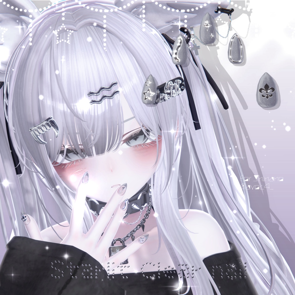 17アバター対応🌟Starlit Clear Short Nail【MA対応】