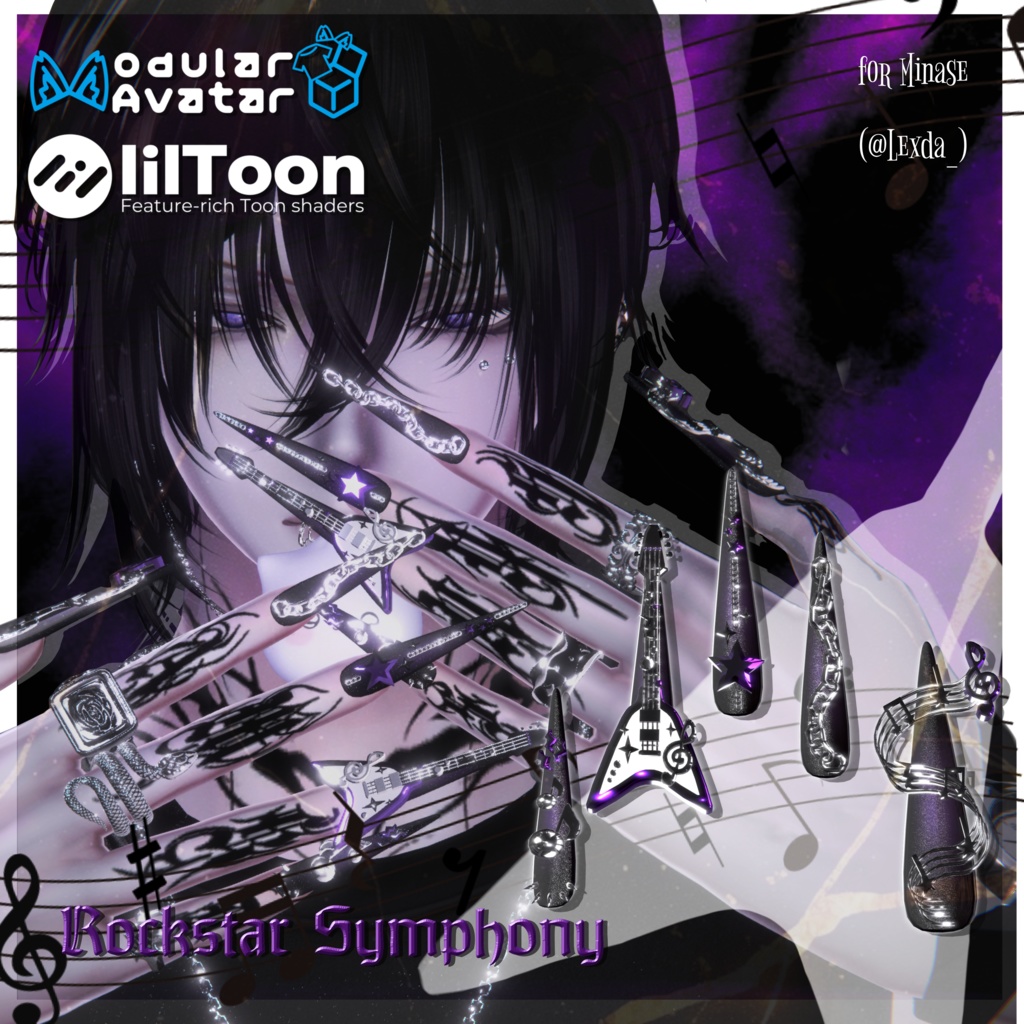 18アバター対応🎸✨Rockstar Symphony Long Nail【MA対応】