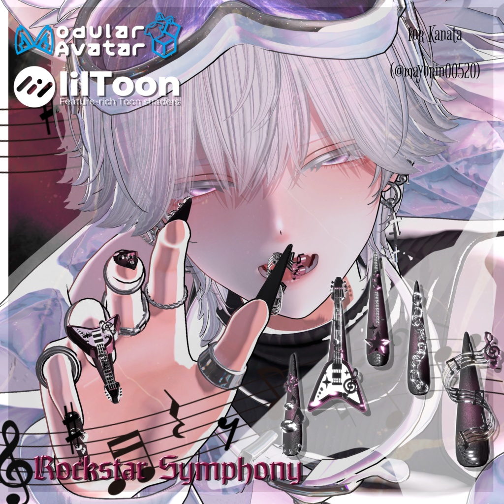 18アバター対応🎸✨Rockstar Symphony Long Nail【MA対応】