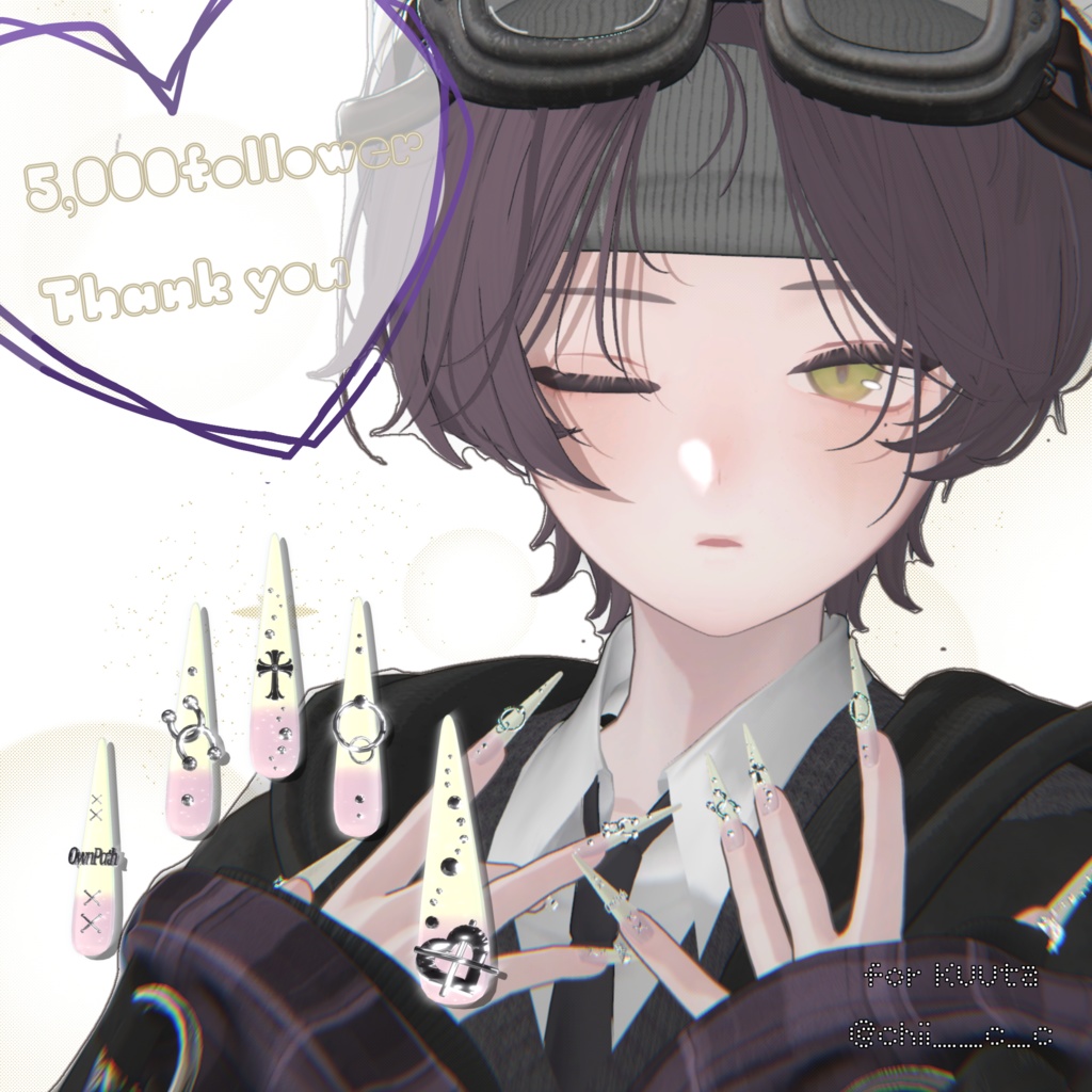 【23アバター対応】5,000人大感謝Long Nail【MA対応】