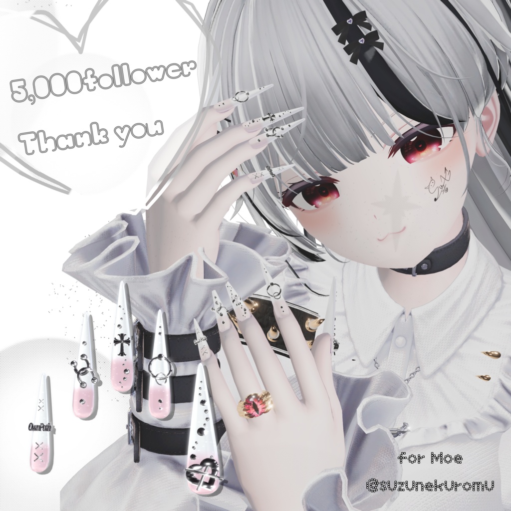 【23アバター対応】5,000人大感謝Long Nail【MA対応】