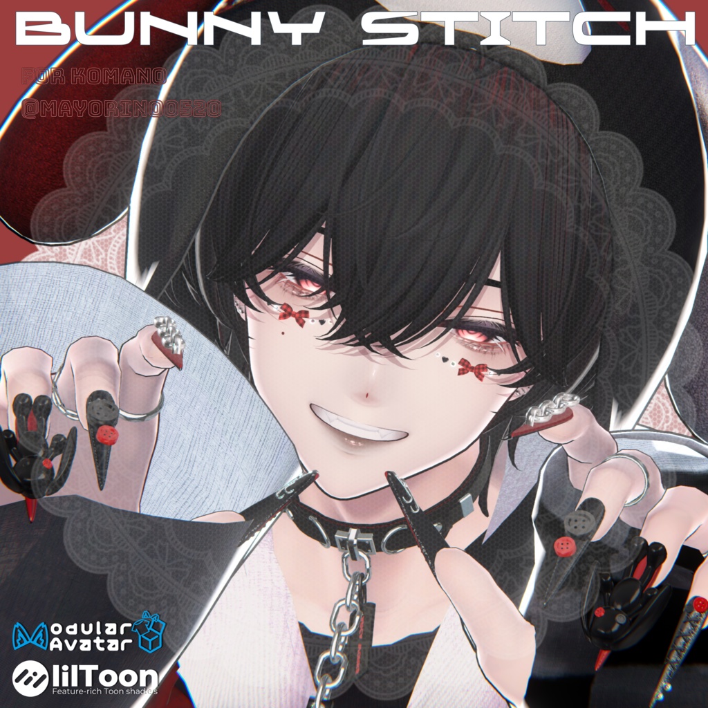 22アバター対応🐰Bunny Stitches Long Nail【MA対応】