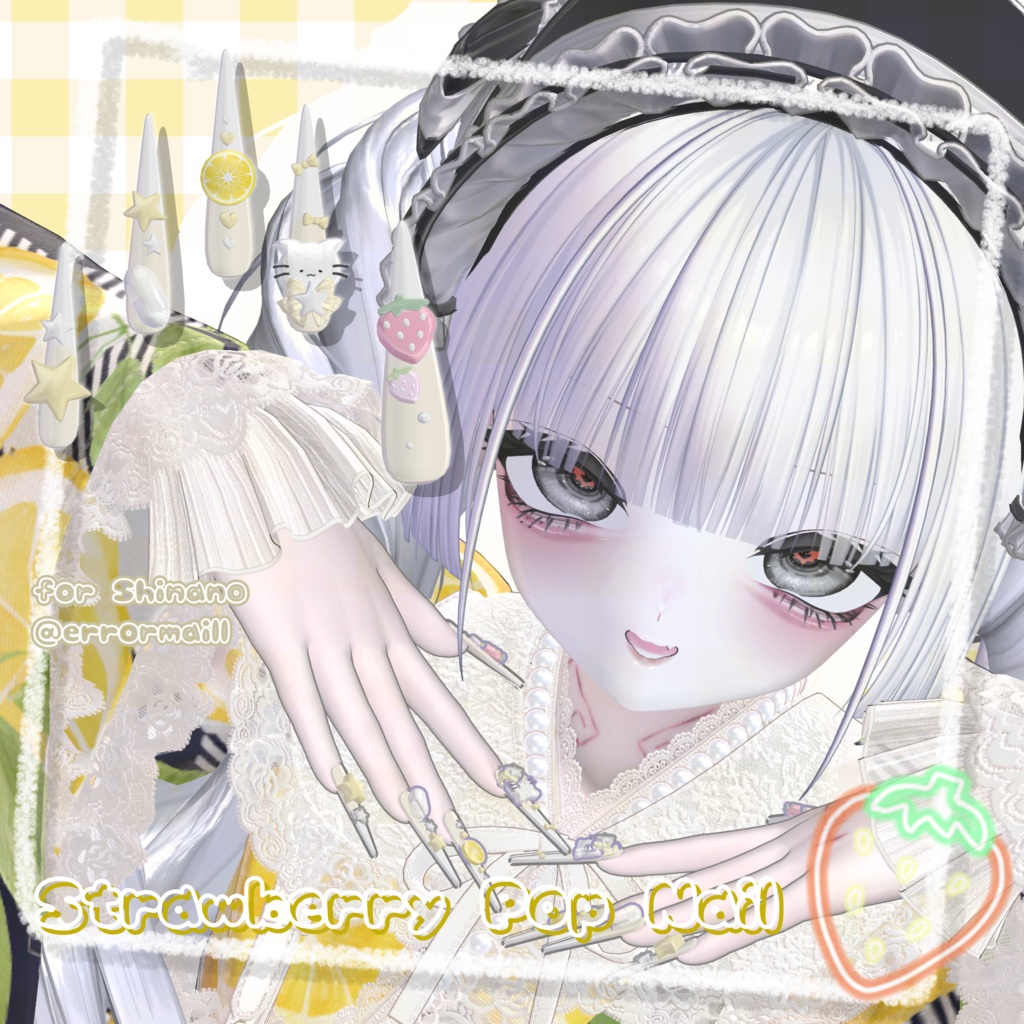 11アバター対応🍓Strawberry Pop Long Nail😸【MA対応】