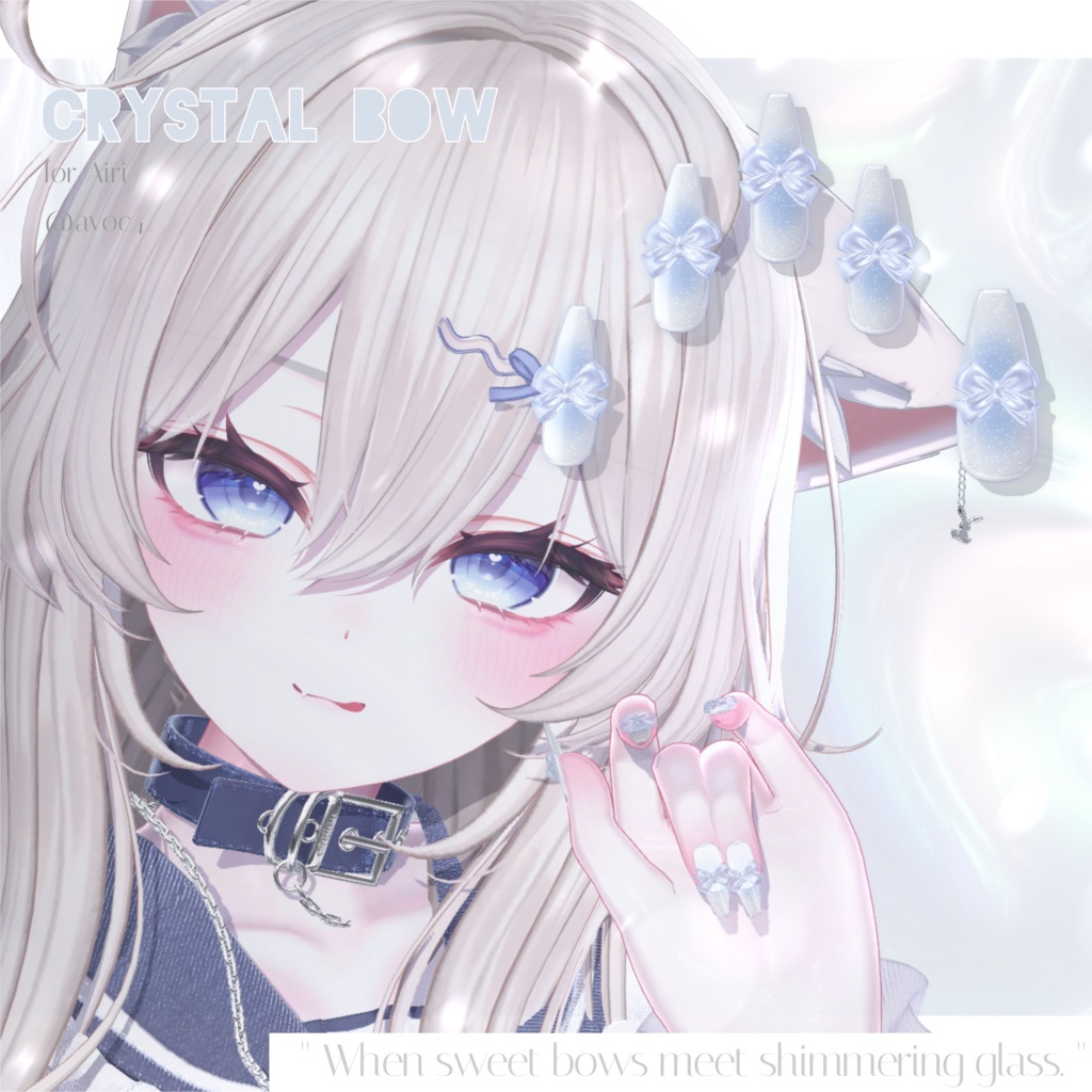 16アバター対応🎀Crystal Bow Nail💅【MA対応】